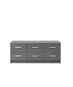 CASSETTIERA GRIGIA CON 6 CASSETTI, 121,8X40X50,8 CM